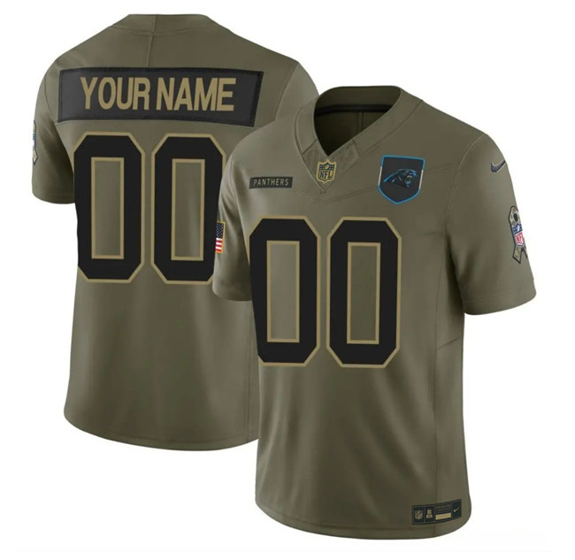 Youth Olive Carolina Panthers Active Player Custom 2025 F.U.S.E. Salute to Service Limited Stitched Football Jersey